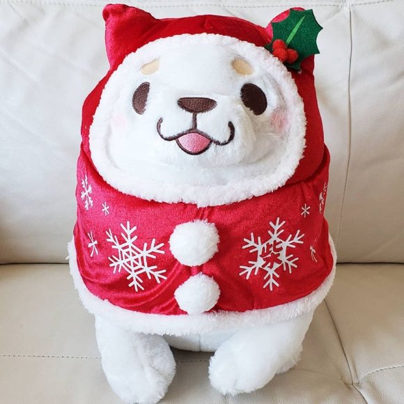 Faithful Mochi Shiba - Red Hooded Ume - XL Christmas Plushie - Picture 1 of 6